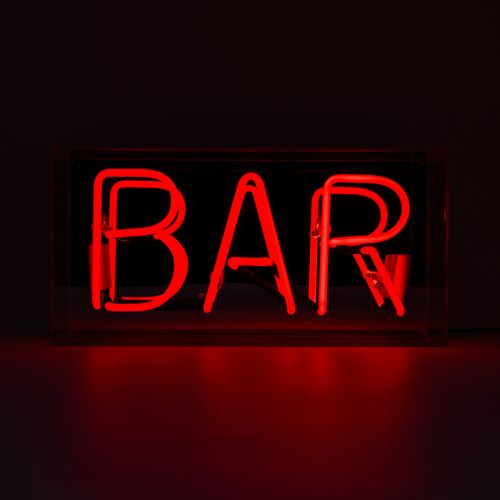 'BAR' ACRYLIC BOX NEON LIGHT